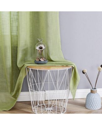 2 Pack Lux Thread Premium Woven Grommet Top Sheer Curtain Panels - Spice