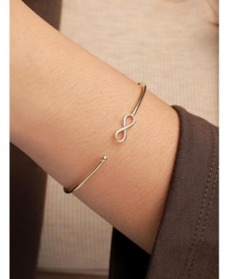 Infinity Bangle Bracelet in 14K Gold, Fits Small to Medium Wrist, approx. 3.2 grams