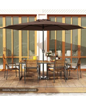12 FT Patio Umbrella Outdoor Market Umbrella with Crank Handle 8 Sturdy Ribs