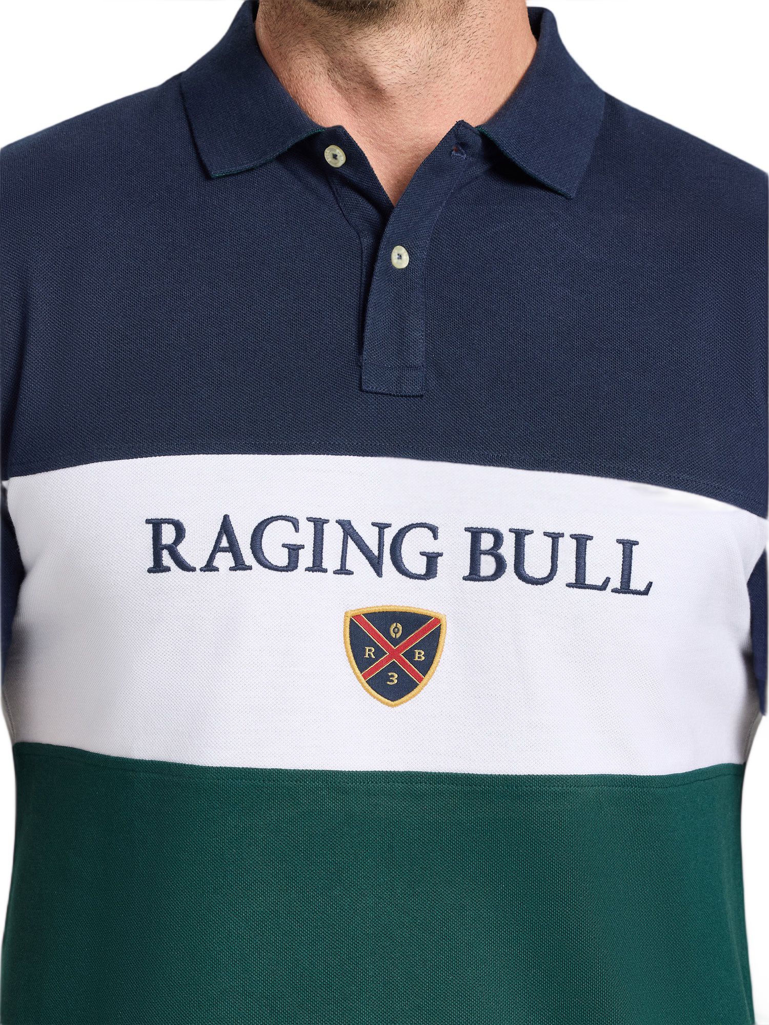 Men's Short Sleeve Cut and Sew Panel Pique Polo