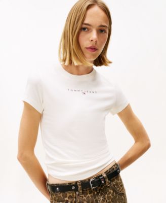 Women's Crewneck Slim Bling Linear T-Shirt