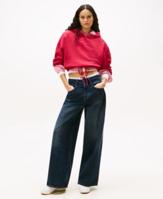 Women's Crop Linear Bling Hoodie