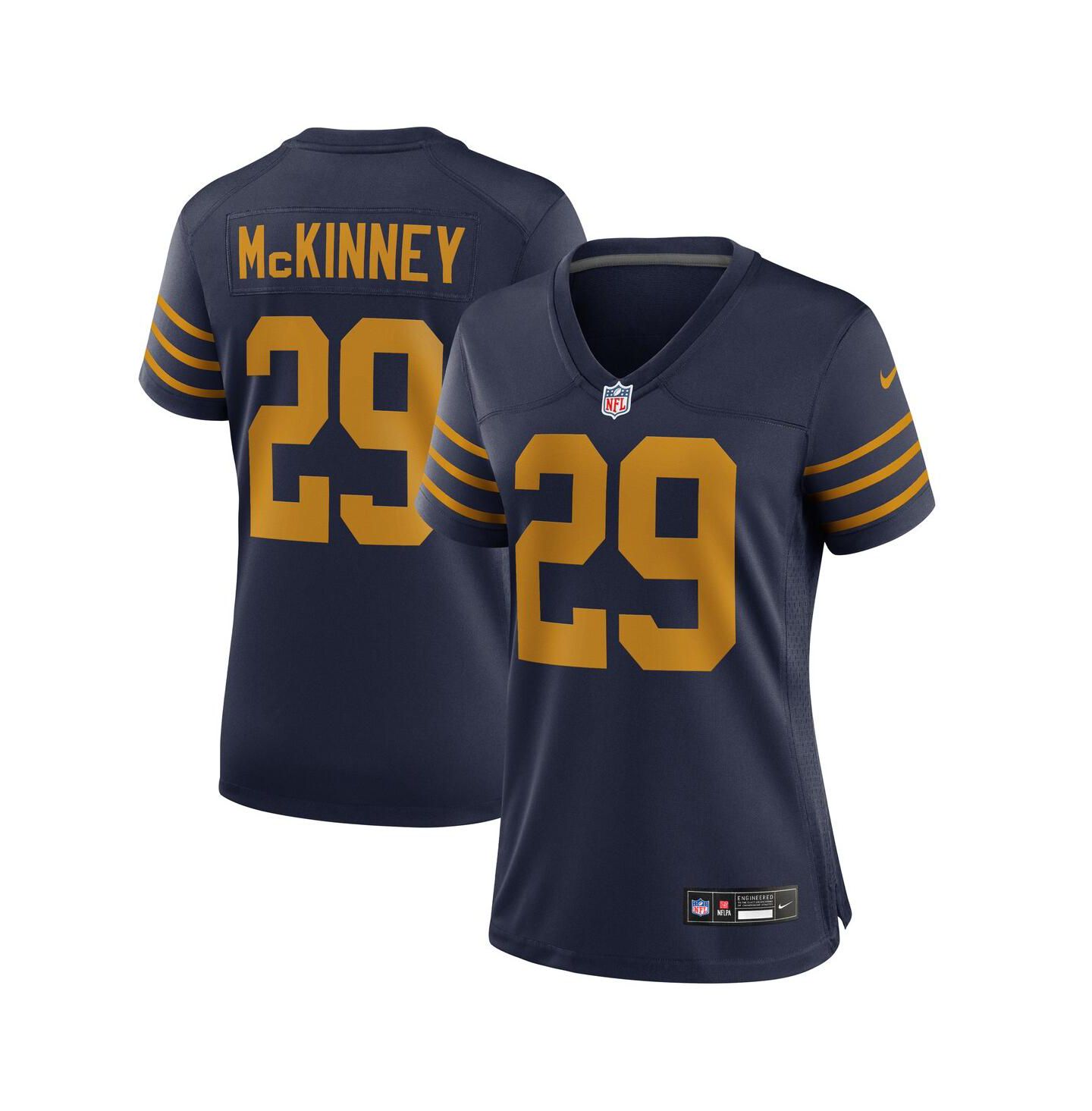 Женский топ Nike Xavier McKinney Navy Green Bay Packers The 1923 Classic Game Jersey — фото 1