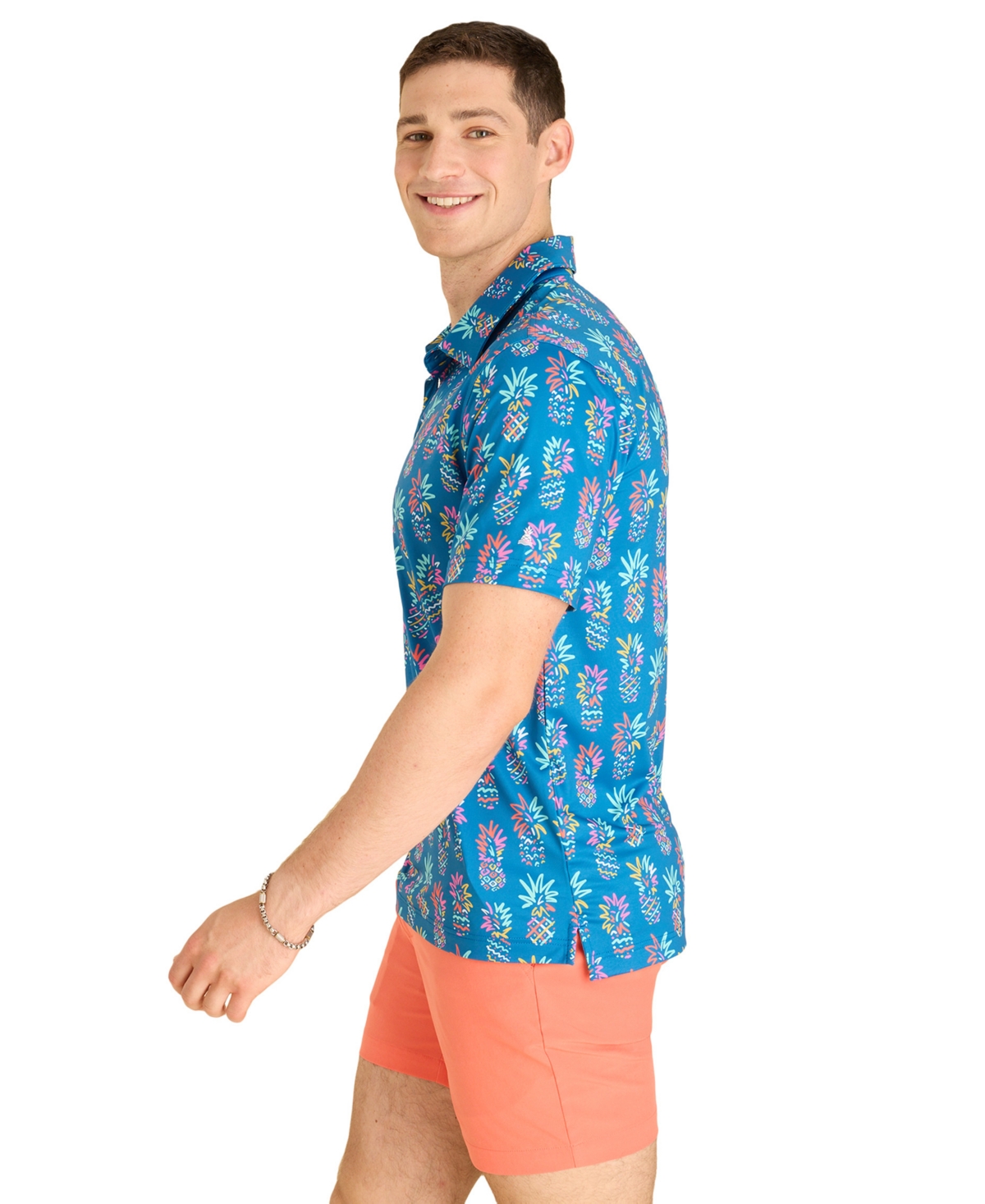 Chubbies Men's The Pineapple Sketch Performance Polo Shirt In Blue