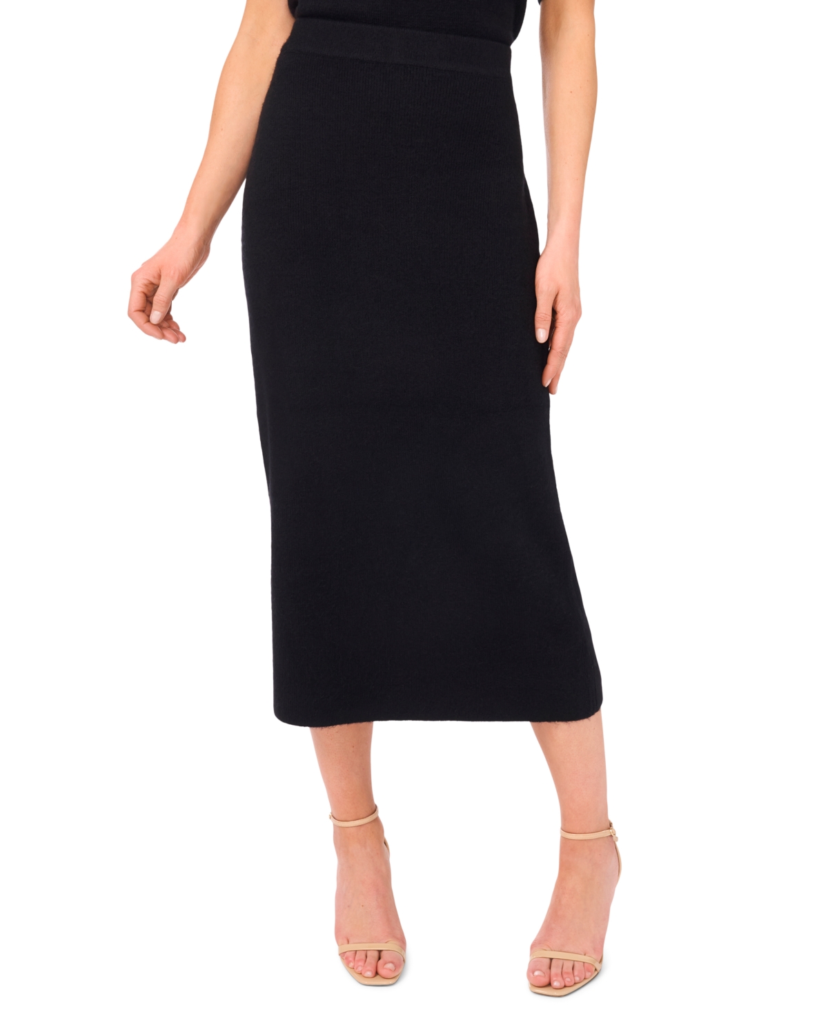 Cece Rib Sweater Midi Skirt In Black