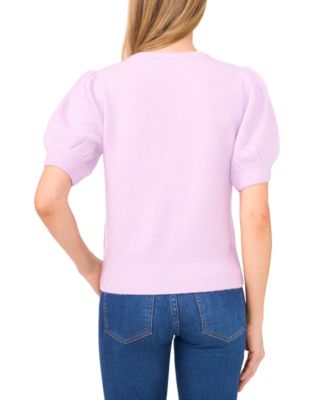 Women's Ribbon Crewneck Short-Sleeve Sweater