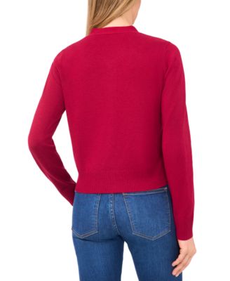 Women's Tie Neck Cardigan Sweater