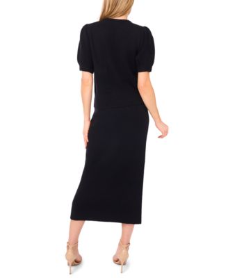 Women's Ribbon Crewneck Short-Sleeve Sweater