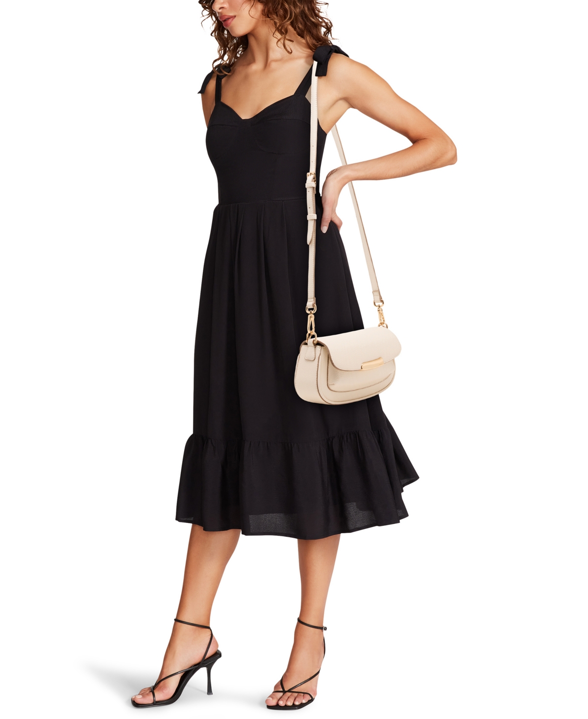 Anne Klein East West Convertible Strap Shoulder Bag In White