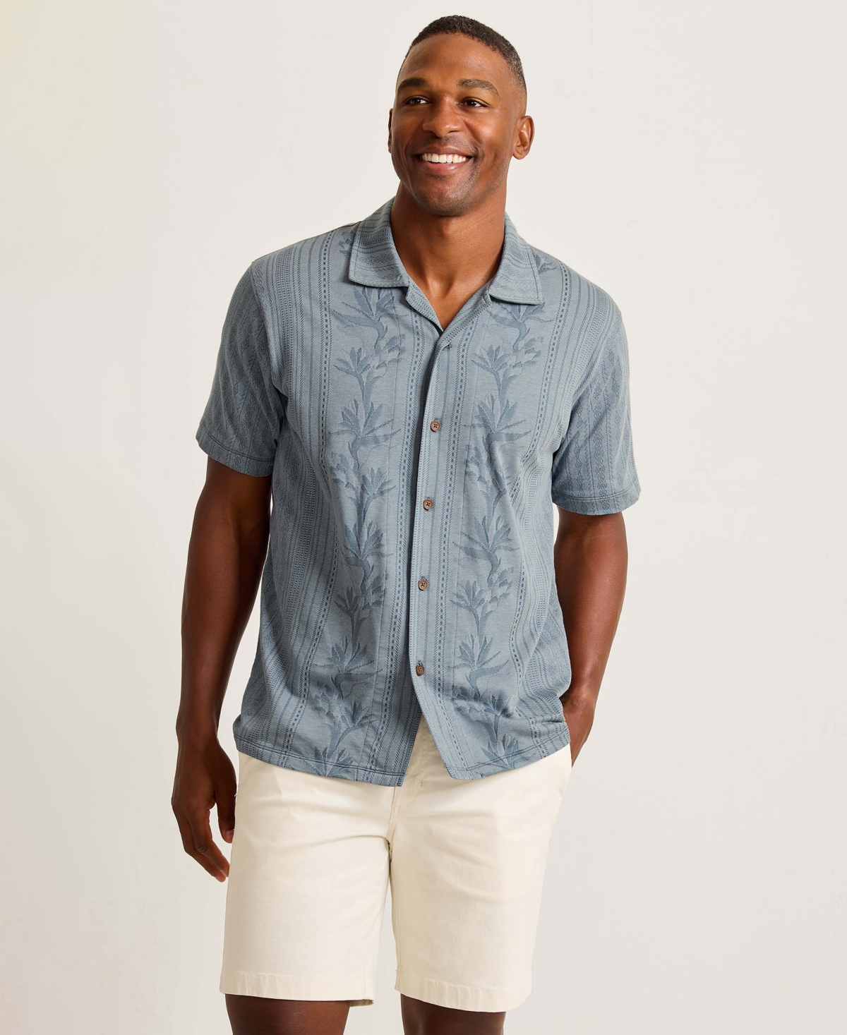 Tommy Bahama Men's Palm Fresco Beach Border Shirt In Blue