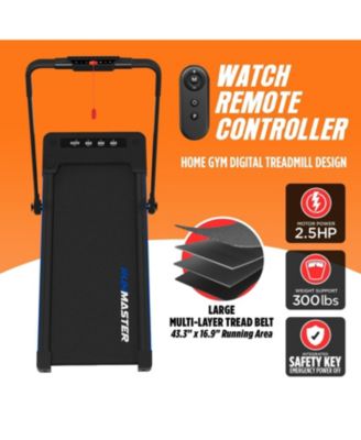 RunMaster 2-in-1 Folding Treadmill – 2.5HP Under-Desk Electric Treadmill with Foldable Handle, Bluetooth, 12 Exercise Programs & Large Belt – Portable, Space-Saving Design – Black