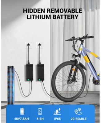 550W 26" Ebike for Adults, 48V Hidden Removable Battery, Up to 50 Miles, Shimano 21-Speed City Commuter EBike for Men & Women