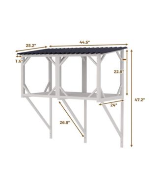 43.3 in. Outdoor Cat Enclosure for Sunbathing, Napping and Viewing, Window Perch in Ancient White
