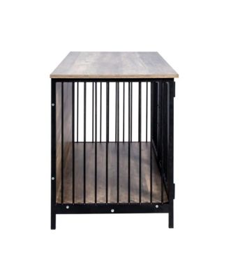 Wooden Dog Crate Furniture Dog Kennel with 2 Doors for Large Medium Dog