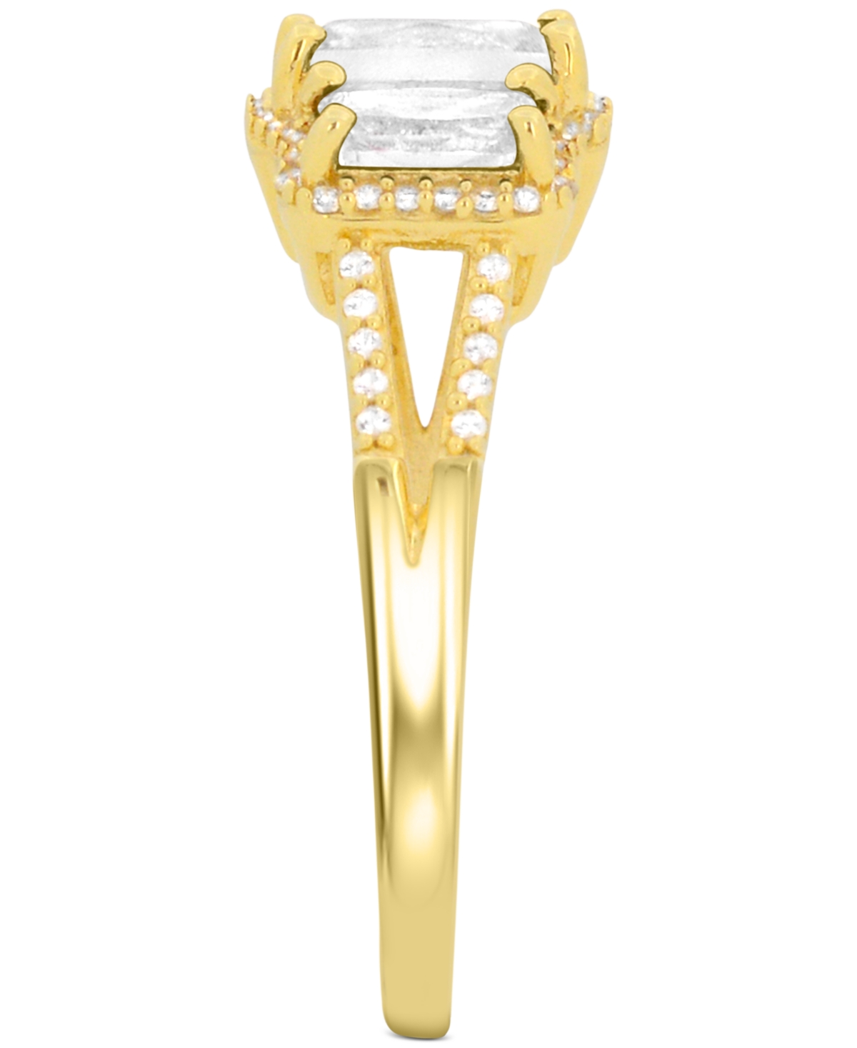 Macy's Lab Grown Sapphire (1-1/3 Ct. T.w) And Lab Grown White Sapphire (1/8 Ct. T.w) Ring In Sterling Silve In White
