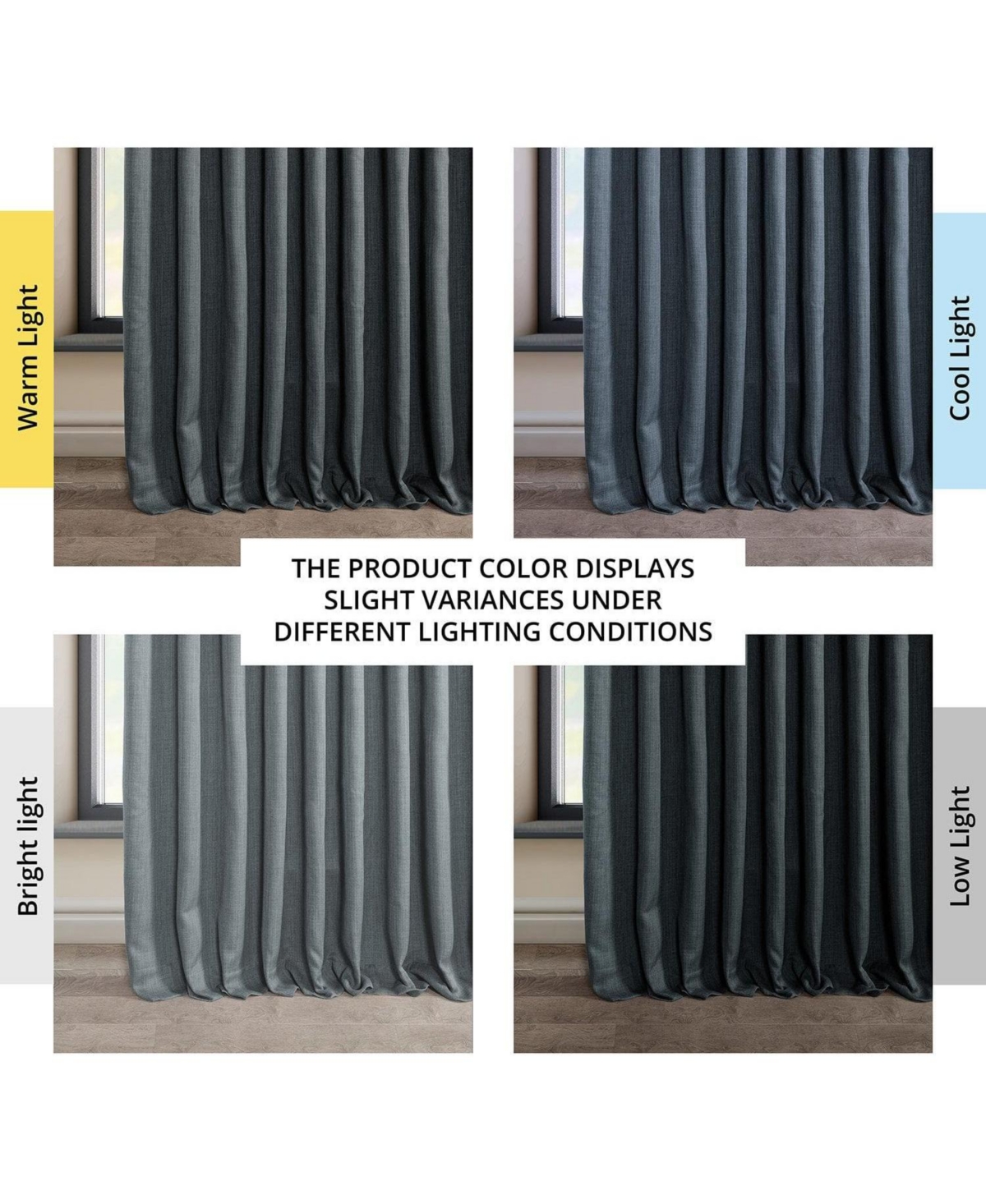 Half Price Drapes Extra Wide Textured Faux Linen Room Darkening Curtain