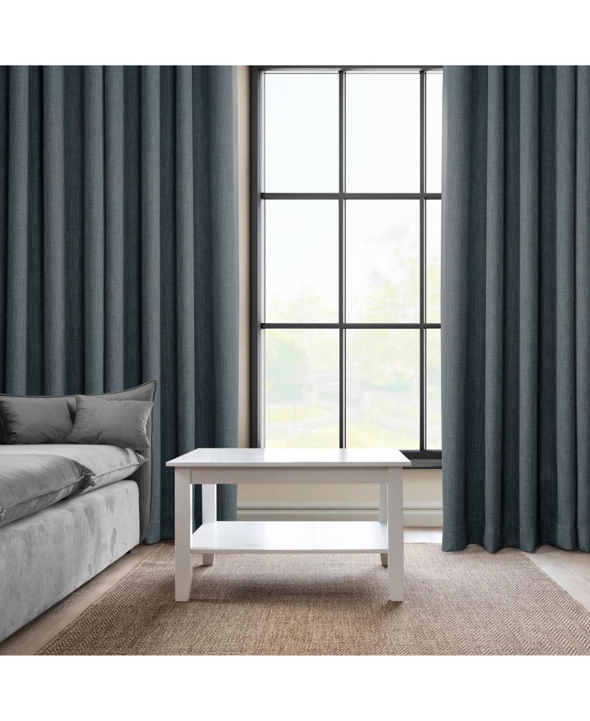 Half Price Drapes Grommet Textured Faux Linen Room Darkening Curtain