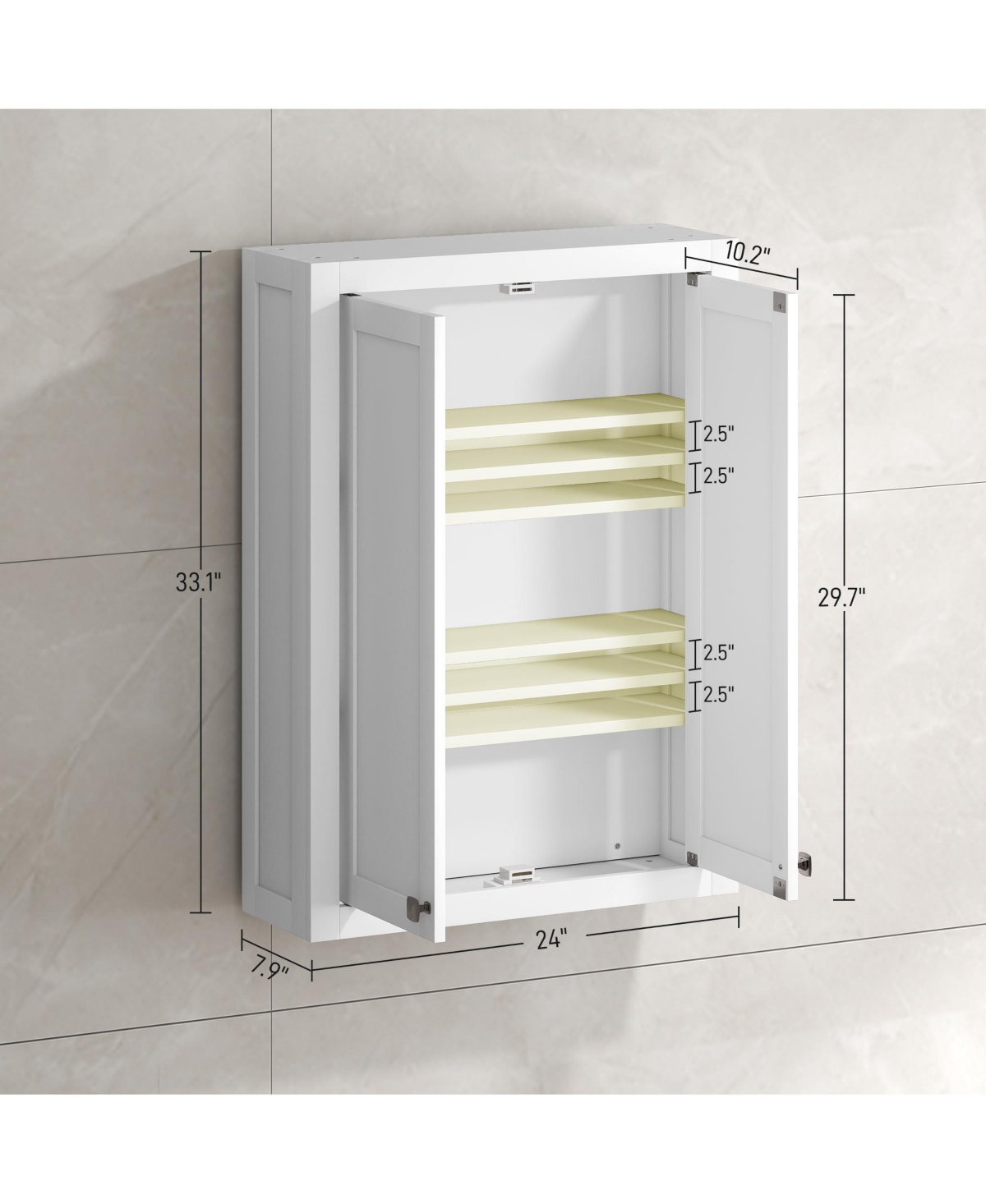 Homcom Bathroom Wall Cabinet Medicine Cabinet with Adjustable Shelves