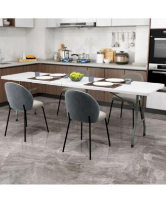 8FT Folding Patio Table with HDPE Top and Metal Legs for Outdoor and Indoor Use