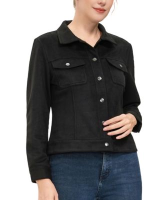 Women's Faux Suede Trucker Jacket