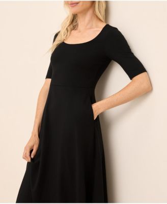 Women's Fit & Flare Scoop Midi Dress