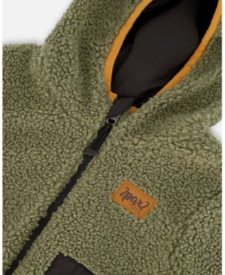 Kids Unisex Reversible Mid-Season Sherpa Jacket Khaki - Child