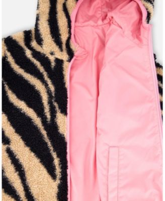Toddler Girls Reversible Mid-Season Sherpa Jacket Zebra - Toddler|Child