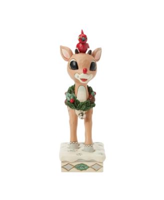 Woodland Rudolph with Red Bird Figurine
