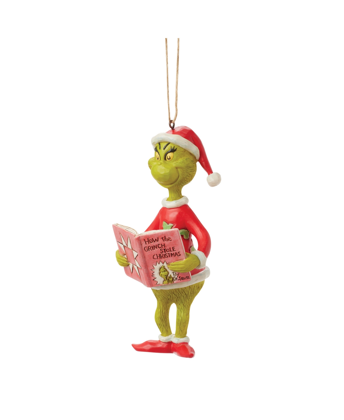 Jim Shore Grinch With Book Ornament In Multi