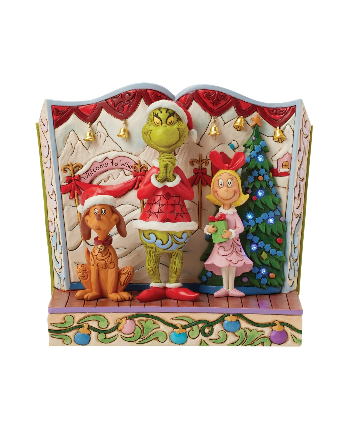 Jim Shore Grinch With Max And Cindy Figurine In Multi
