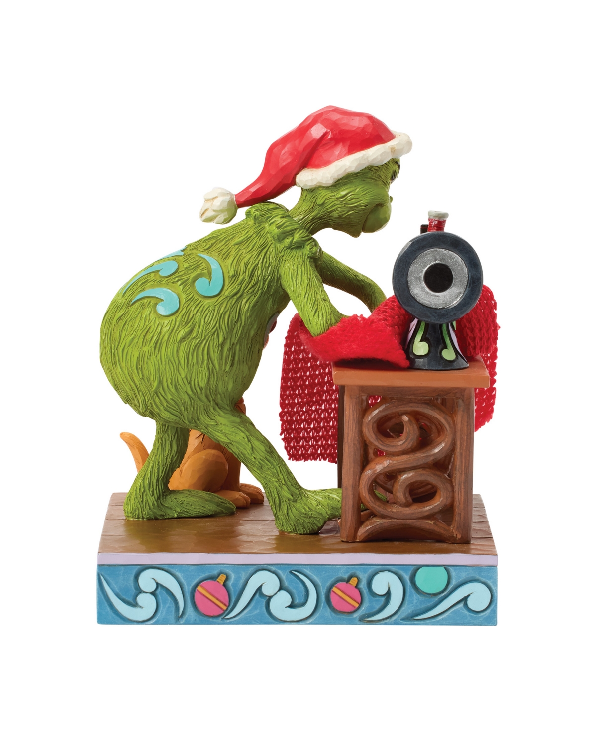 Jim Shore Grinch Sewing Santa Figurine In Multi