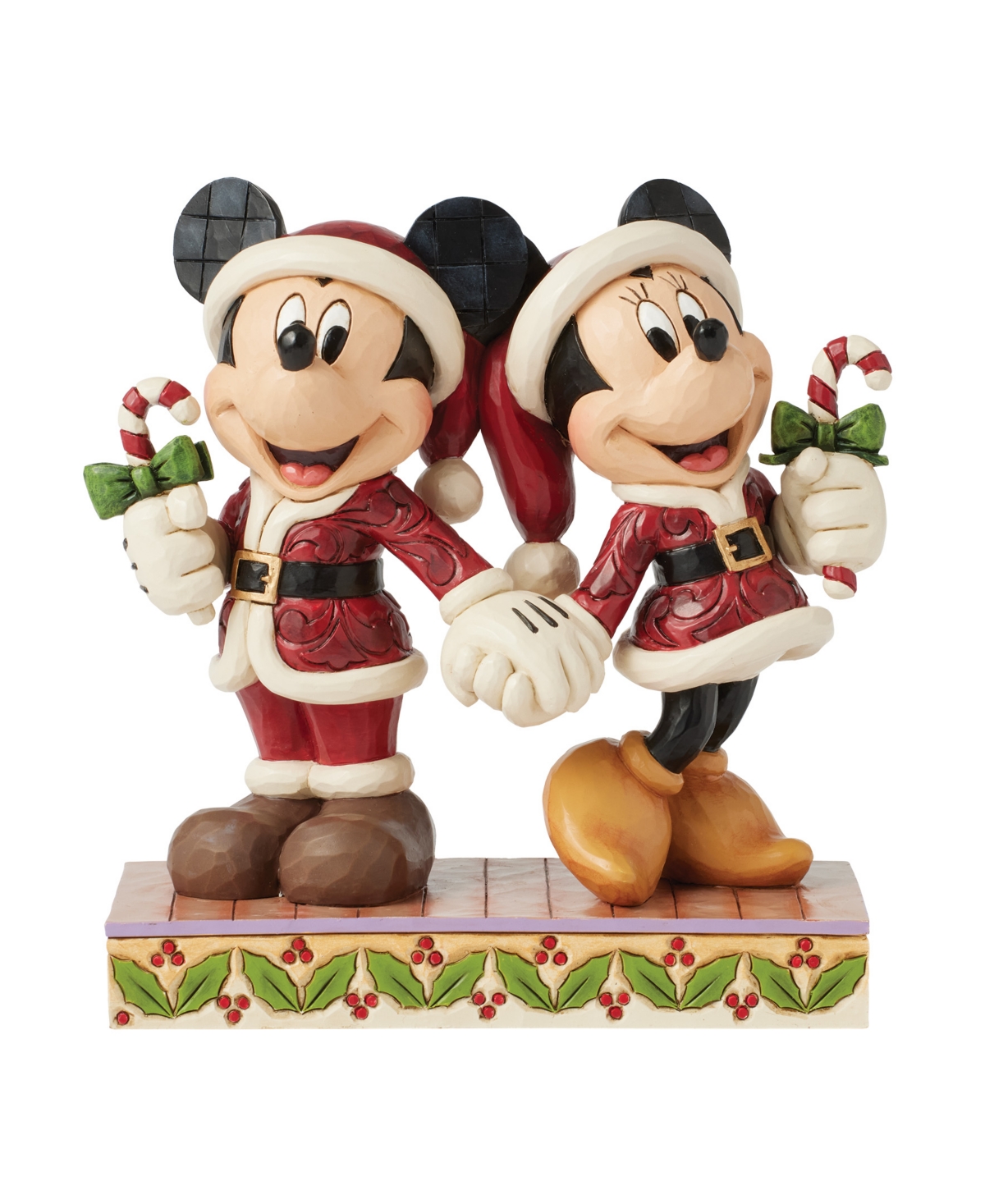 Jim Shore Mickey And Minnie Candy Canes Figurine In Multi