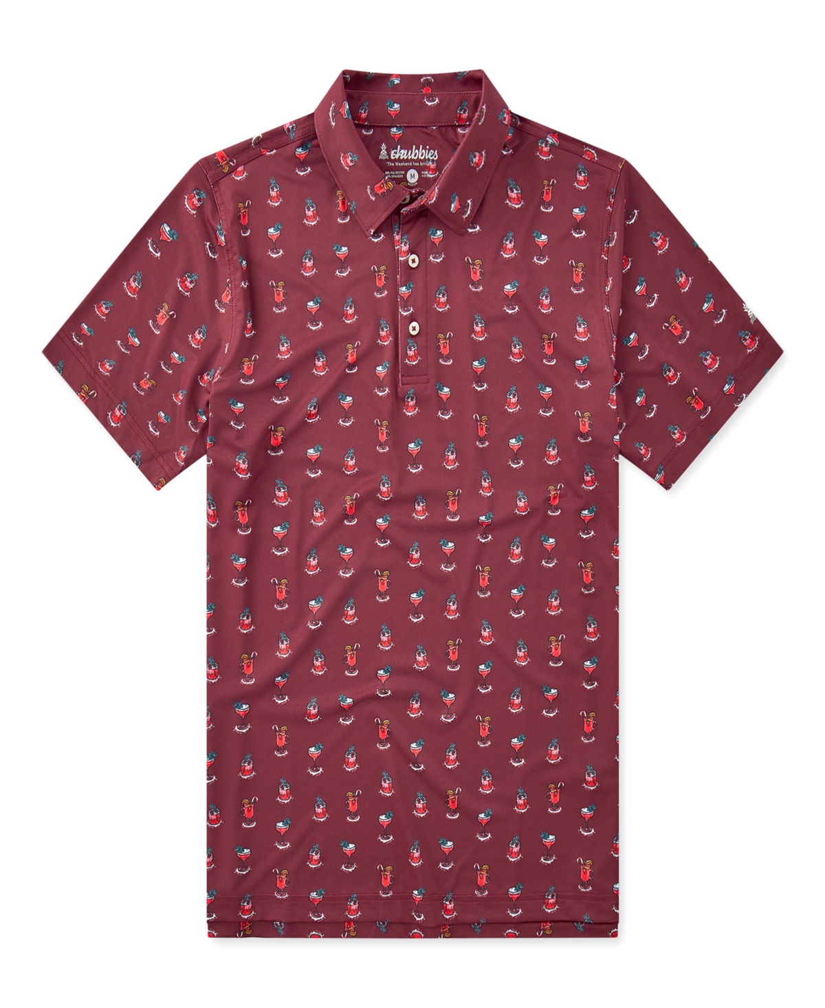 Chubbies Men's The Thats Spirit- Red Performance Polo Shirt