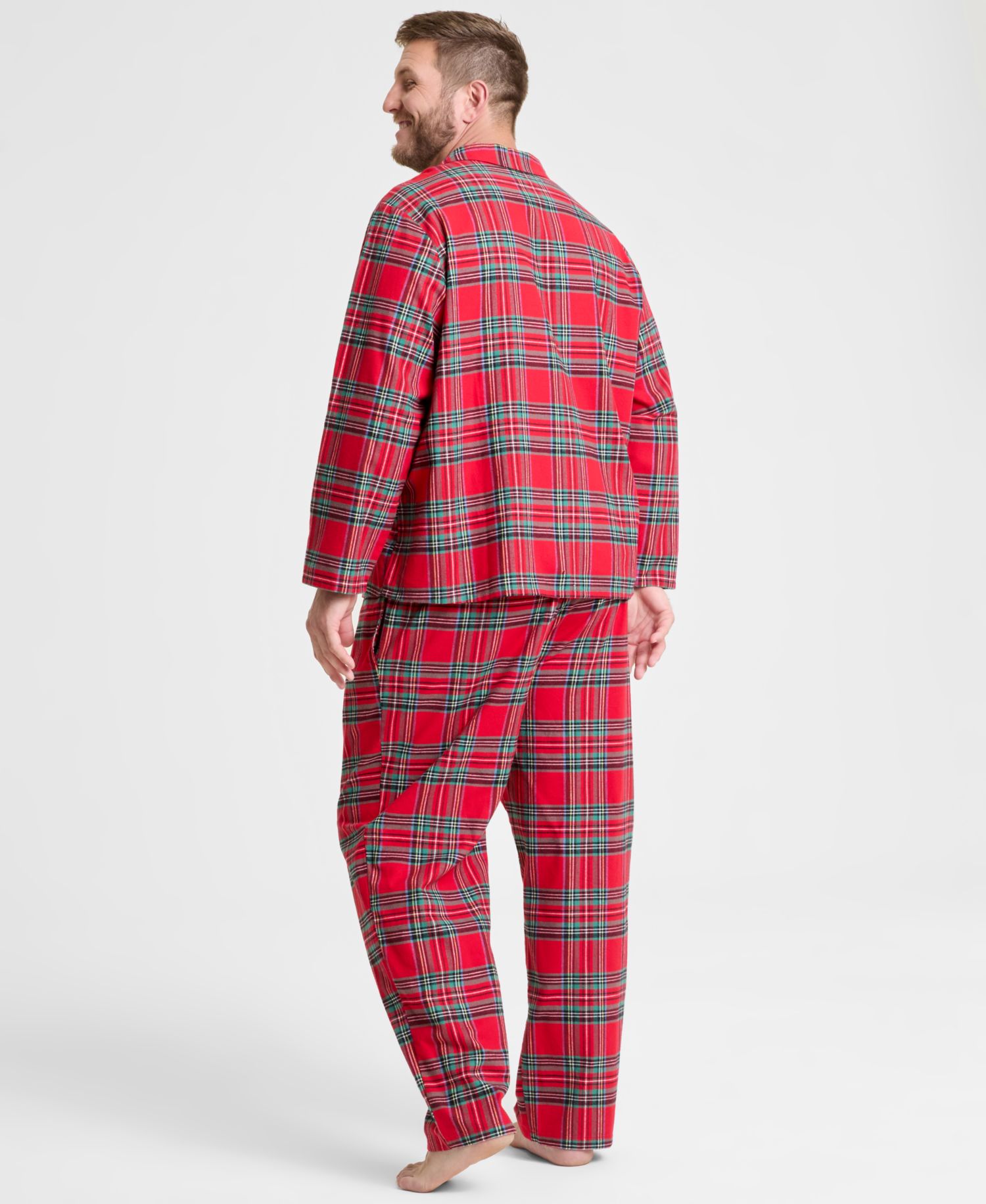 Big & Tall Brinkley Plaid Notch Collar Matching Family Pajamas Set