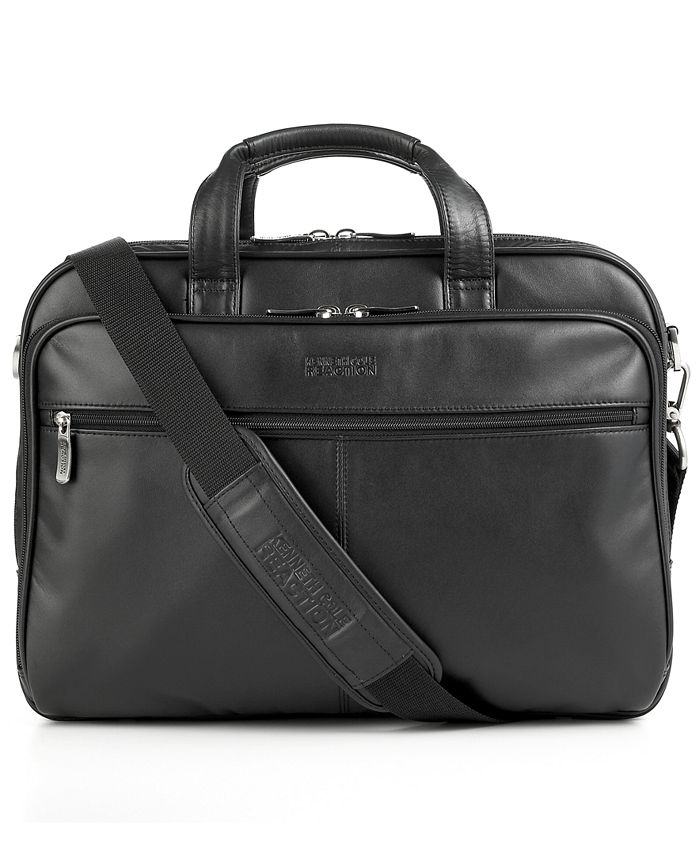 Kenneth Cole Reaction Manhattan Leather Laptop Briefcase - Macy's