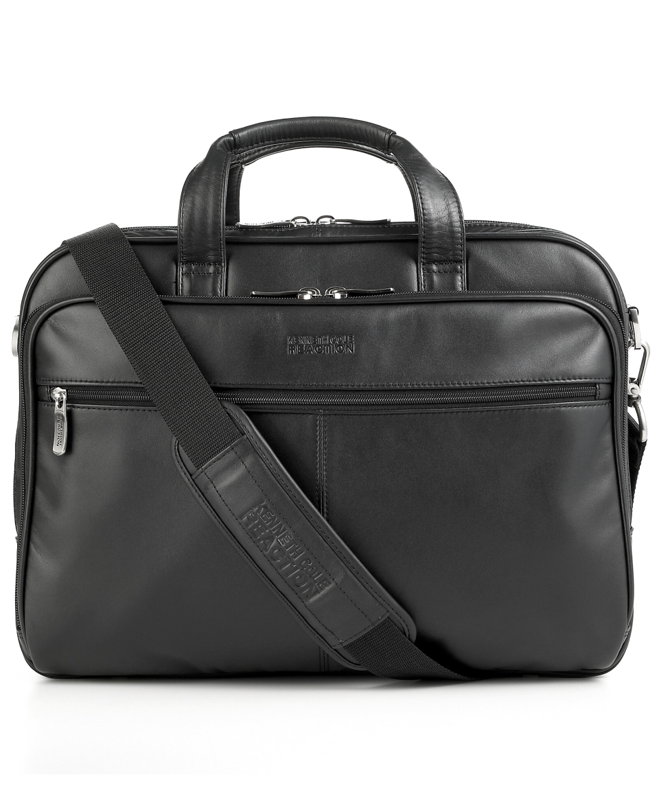 Kenneth Cole Reaction Manhattan Leather Double Gusset Laptop Brief