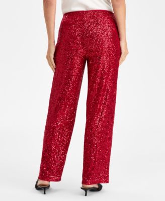 Women's Sequinned Pull-On Pants, Macy's Exclusive