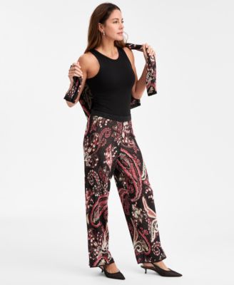 Women's Printed Jacquard Pants, Macy's Exclusive