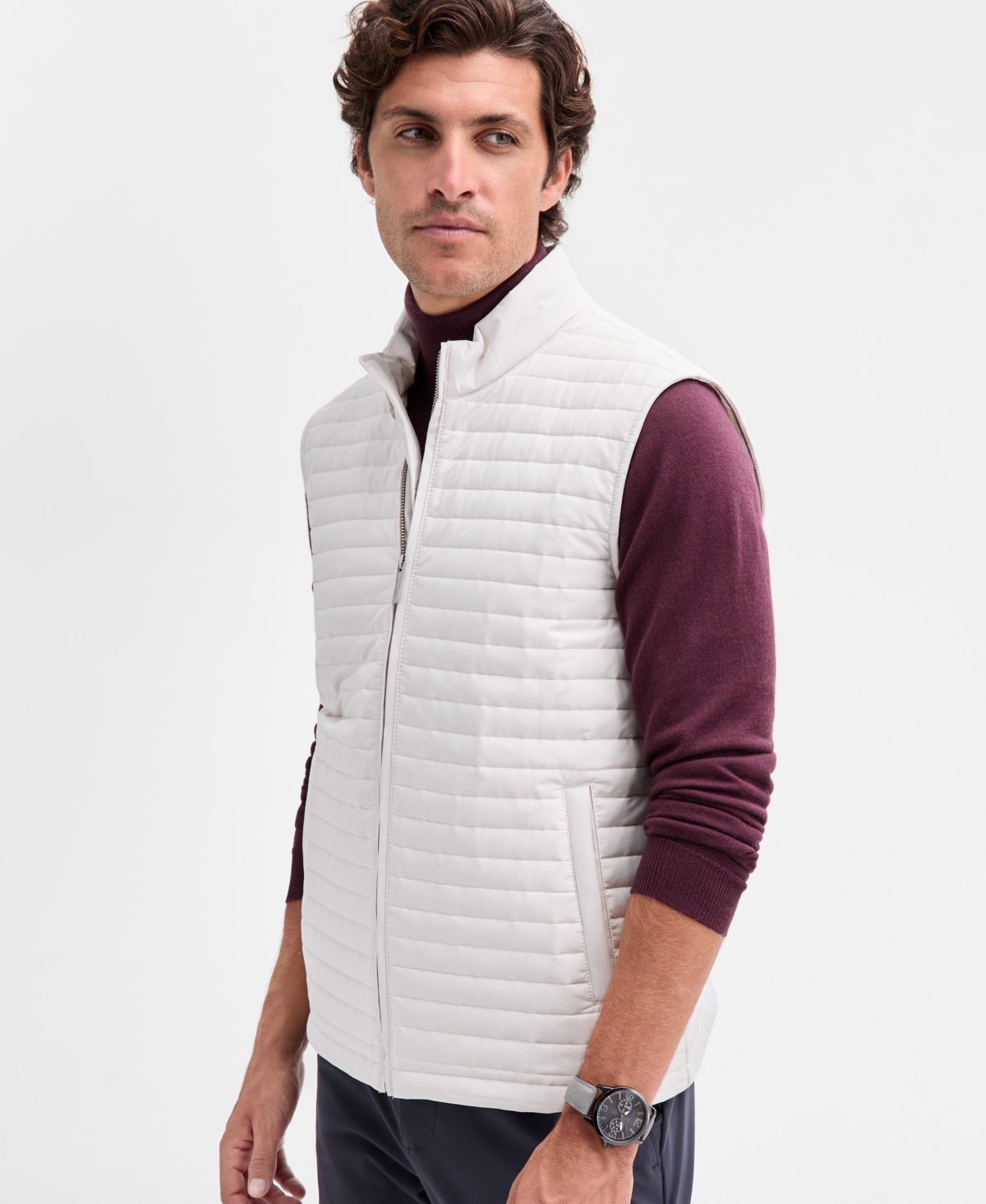 Alfani Men's Alfatech Modular Snap-front Sport Shirt Jacket, Macy's Exclusive In White