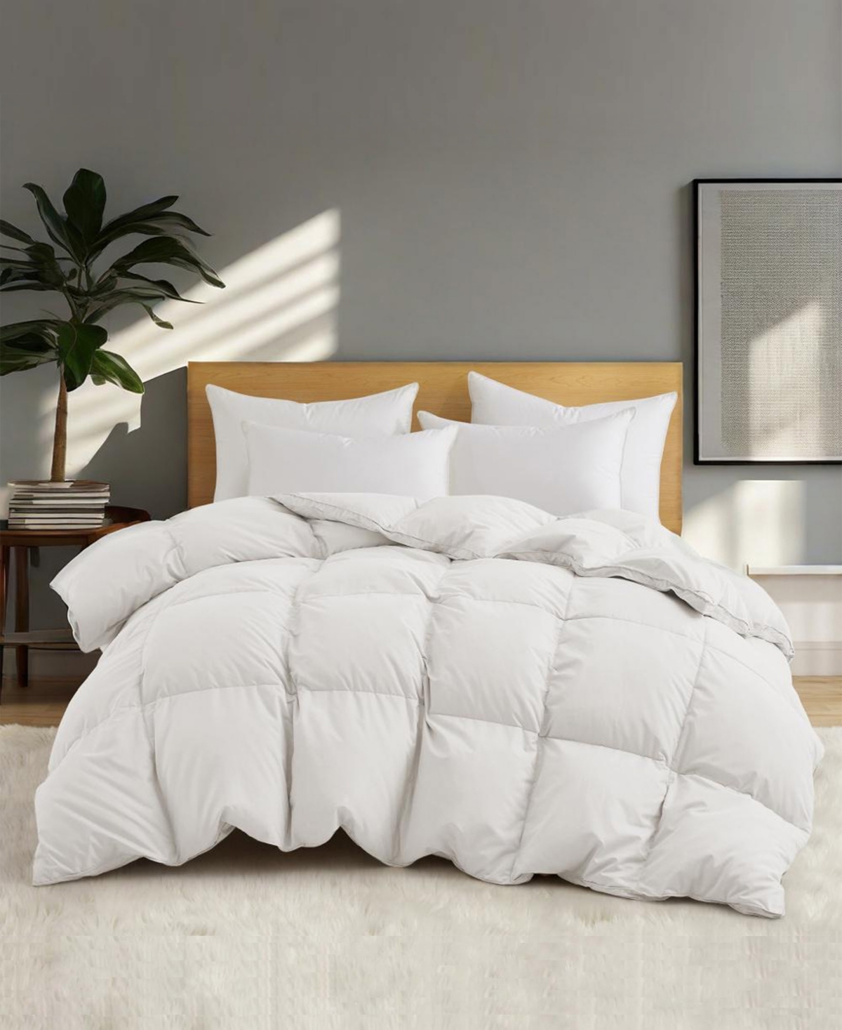 Unikome Heavyweight White Goose Feather and Fiber Comforter
