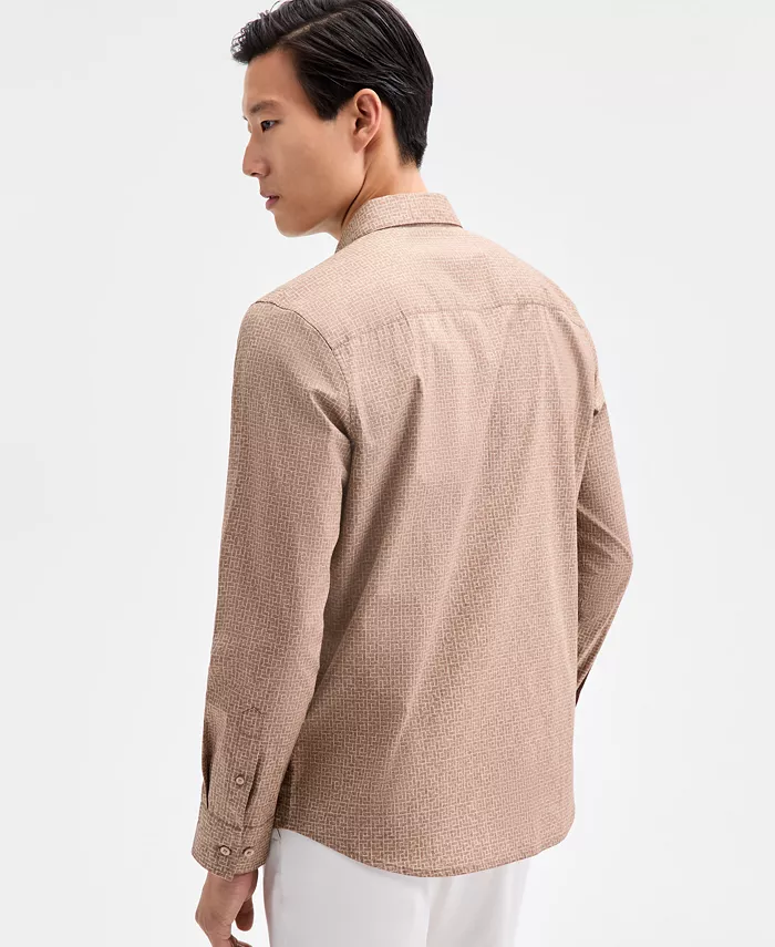Men's Long Sleeve Basket-Weave Button-Front Shirt - thumbnail 4