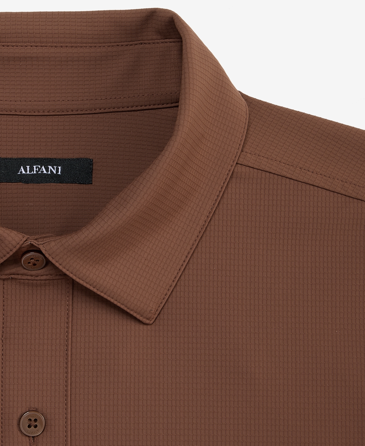 Alfani Men's Alfatech Everyday Shirt, Macy's Exclusive In Brown