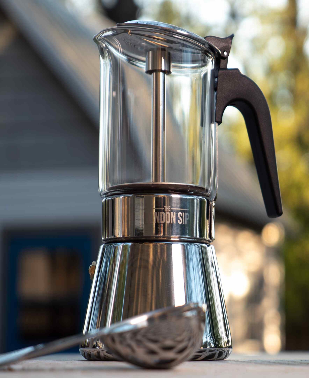 London Sip Stainless Steel 3-cup Espresso Maker In Silver