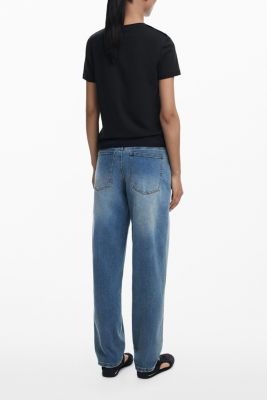 Women's T-shirt with embroidered phrase