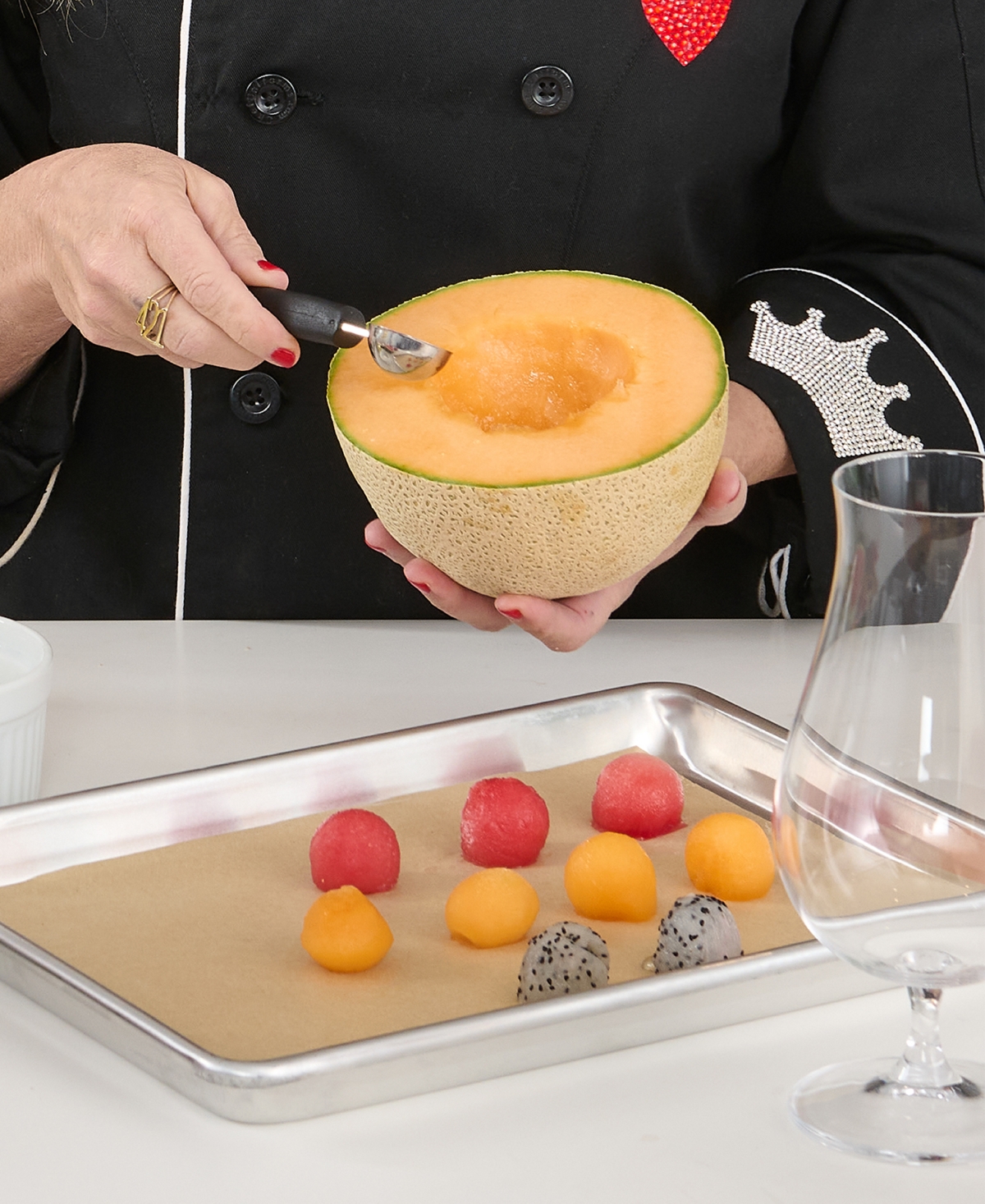 Cat Cora Cutlery-pro 3-piece Dual Blades Millimeter Soft-grip Handle Melon Baller Set In Multi