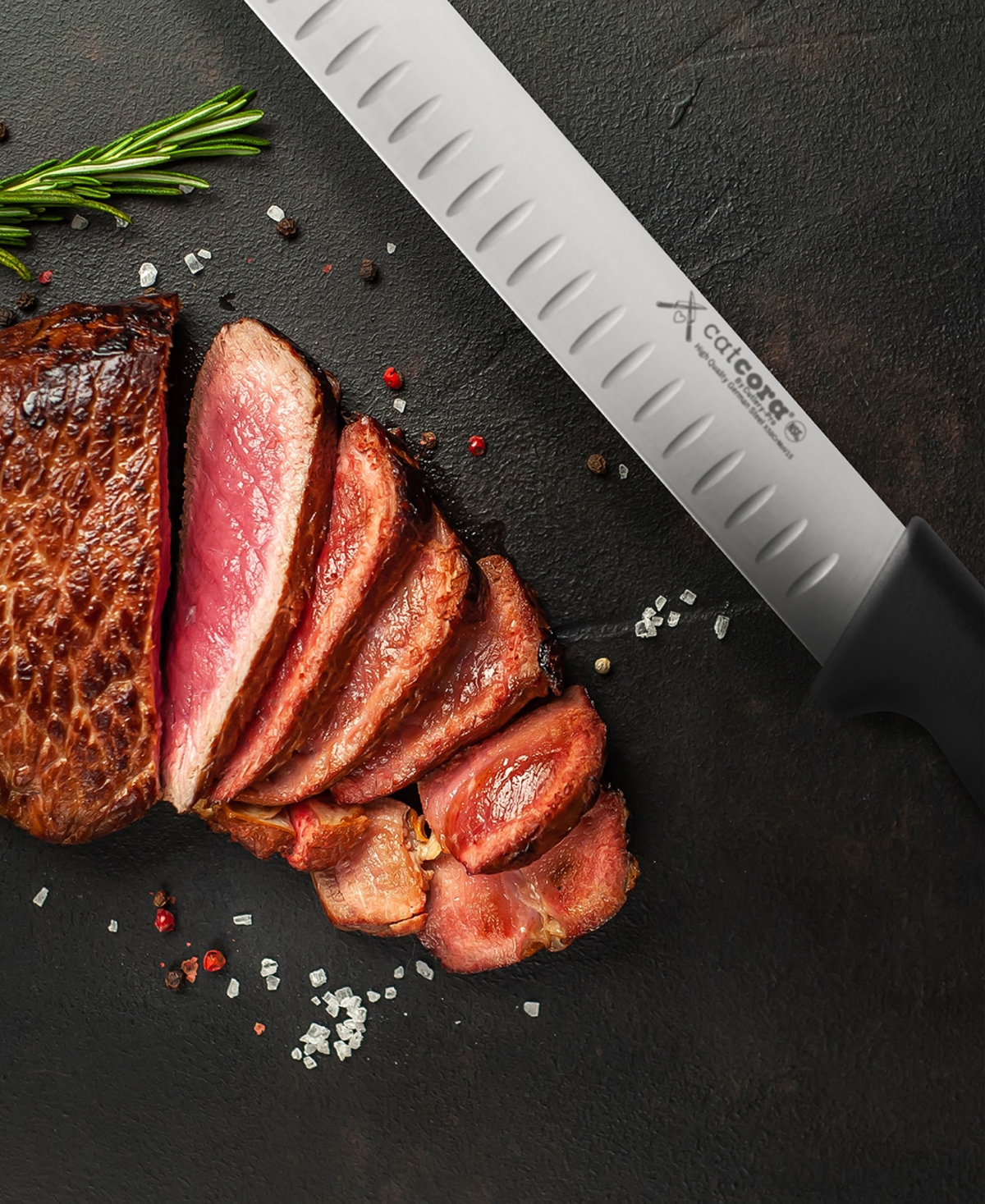 Cat Cora Cutlery-pro 12" Soft-grip Handle Granton Slicer Knife In Multi