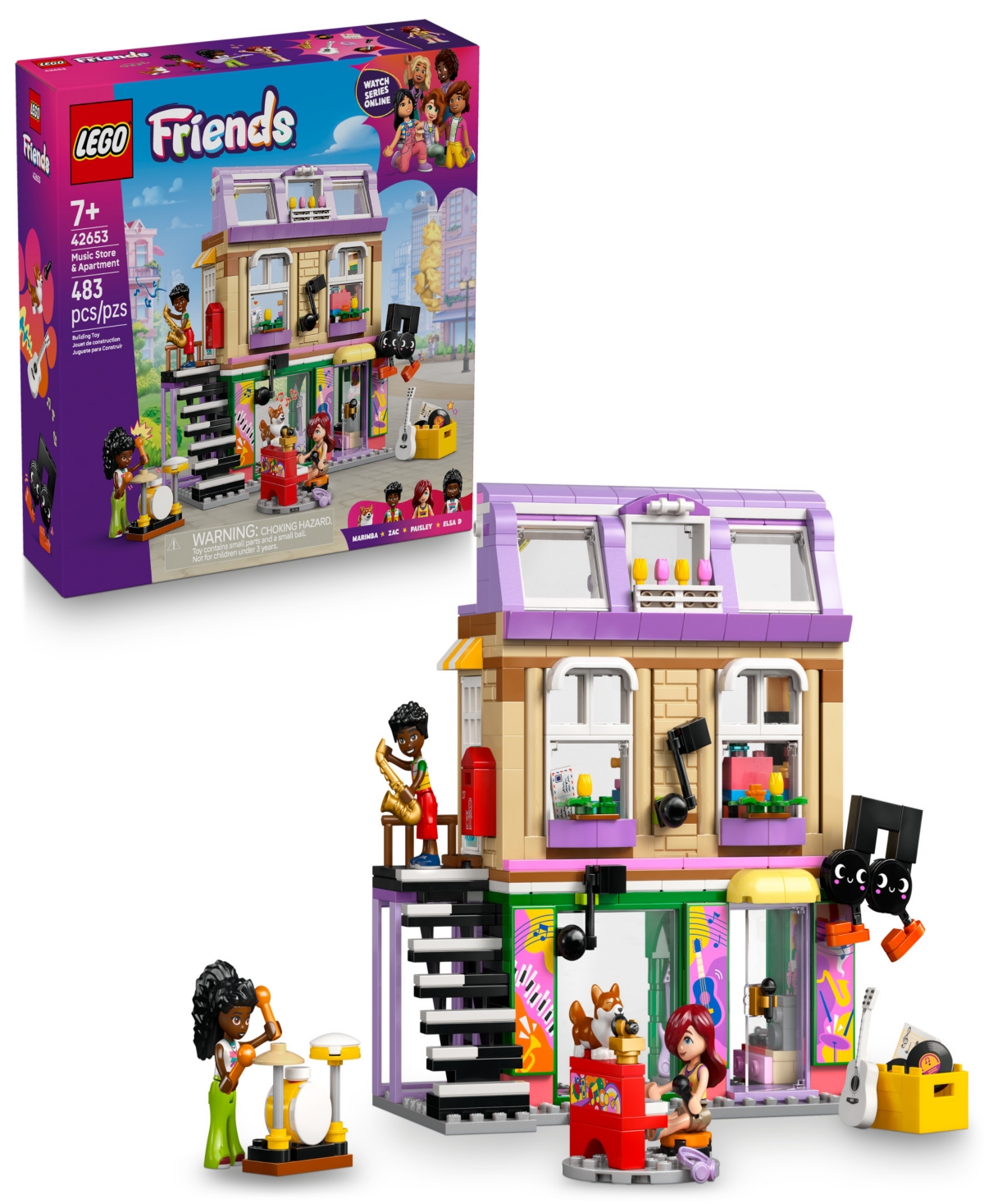 Lego Friends Music Store Apartment 42653 Toy Building Set, 483 Pieces