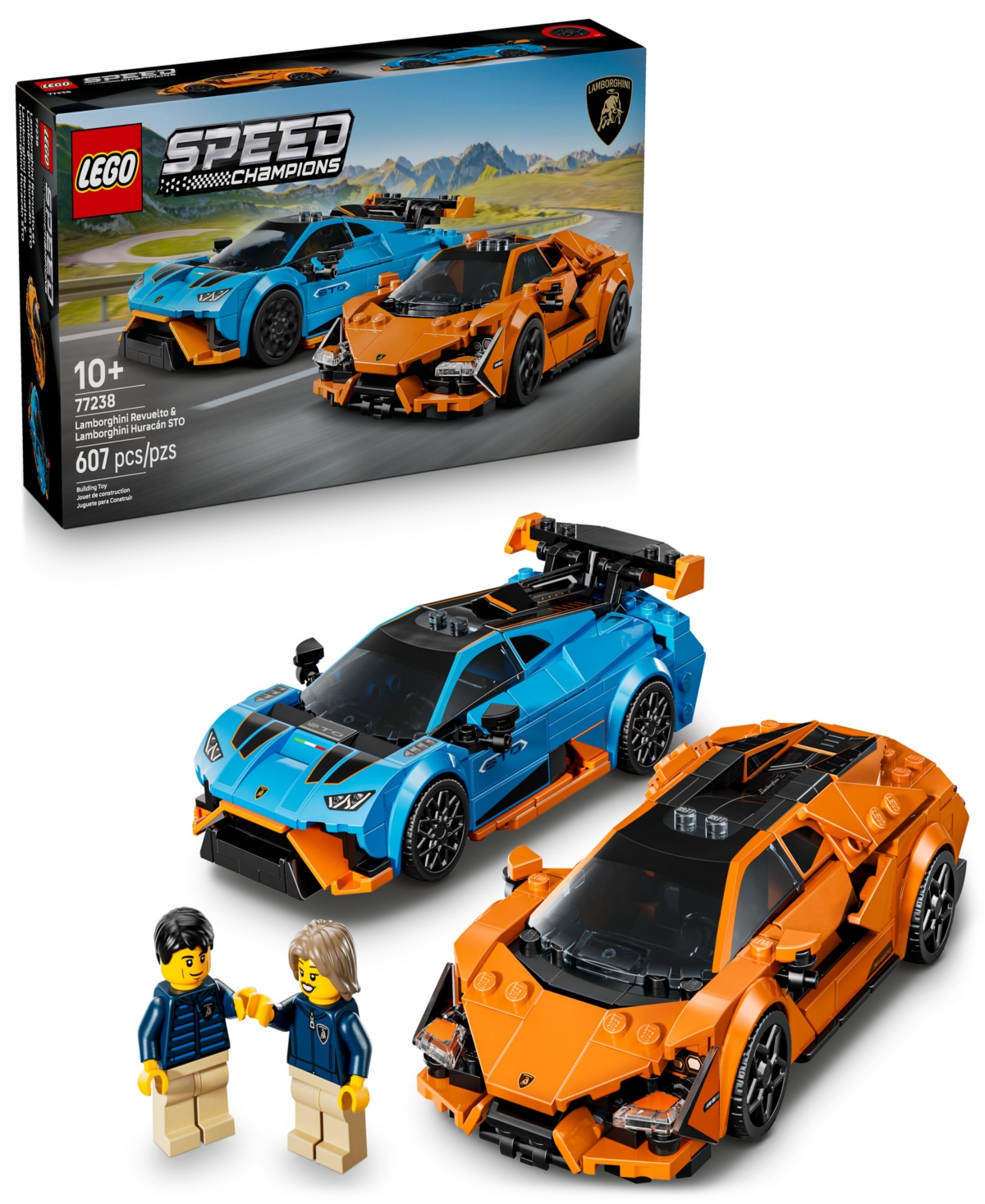 Lego Speed Champions Lamborghini Revuelto Huracan Sto 77238, 607 Pieces