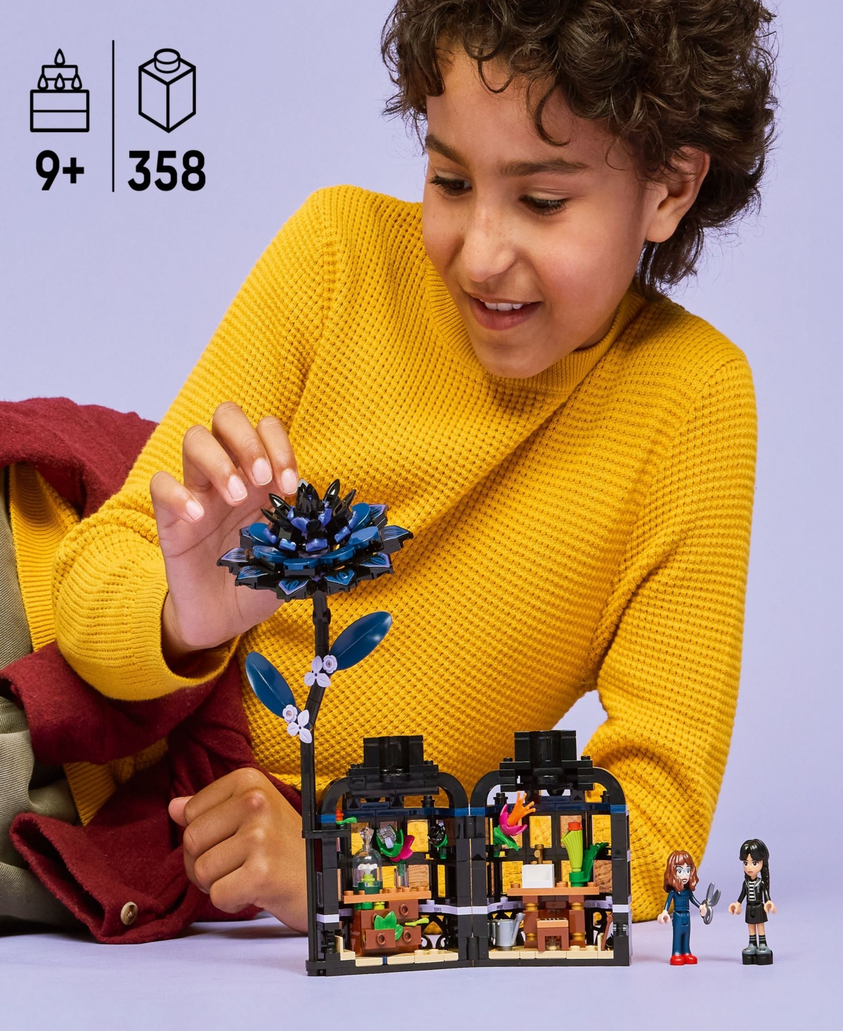 Lego Wednesday Black Dahlia Flower Building Toy 76784, 358 Pieces