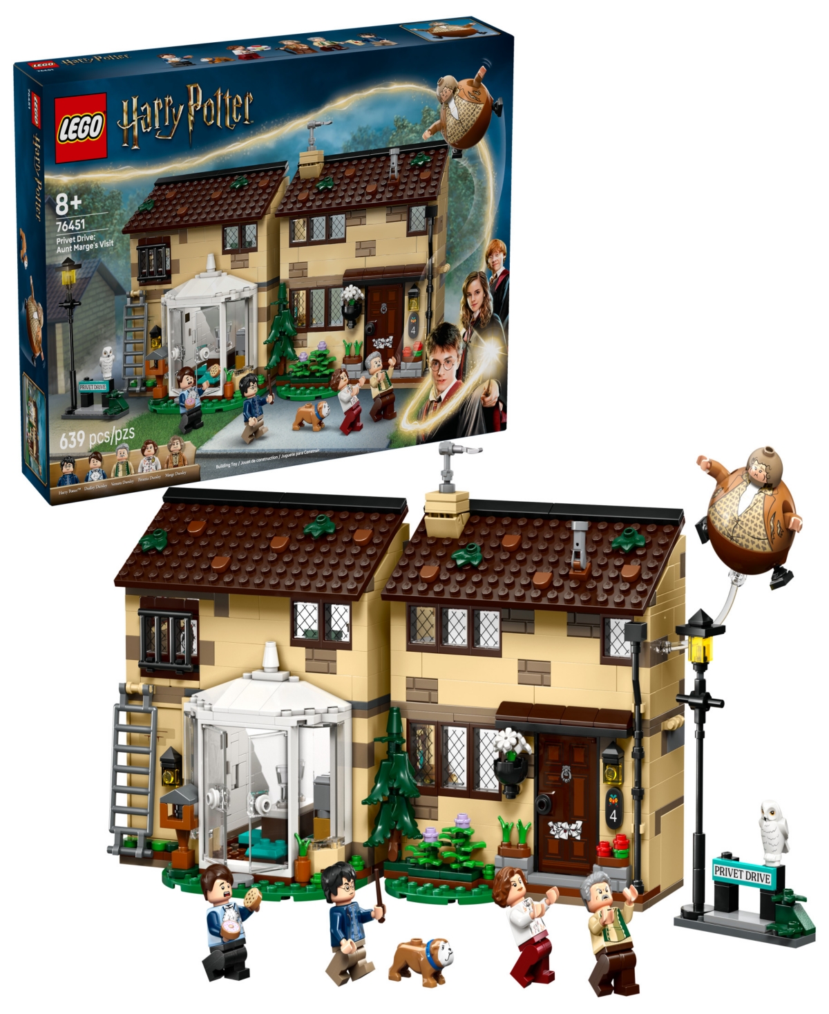 Lego Harry Potter Privet Drive Aunt Marge's Visit 76451 Toy Building Set, 639 Pieces
